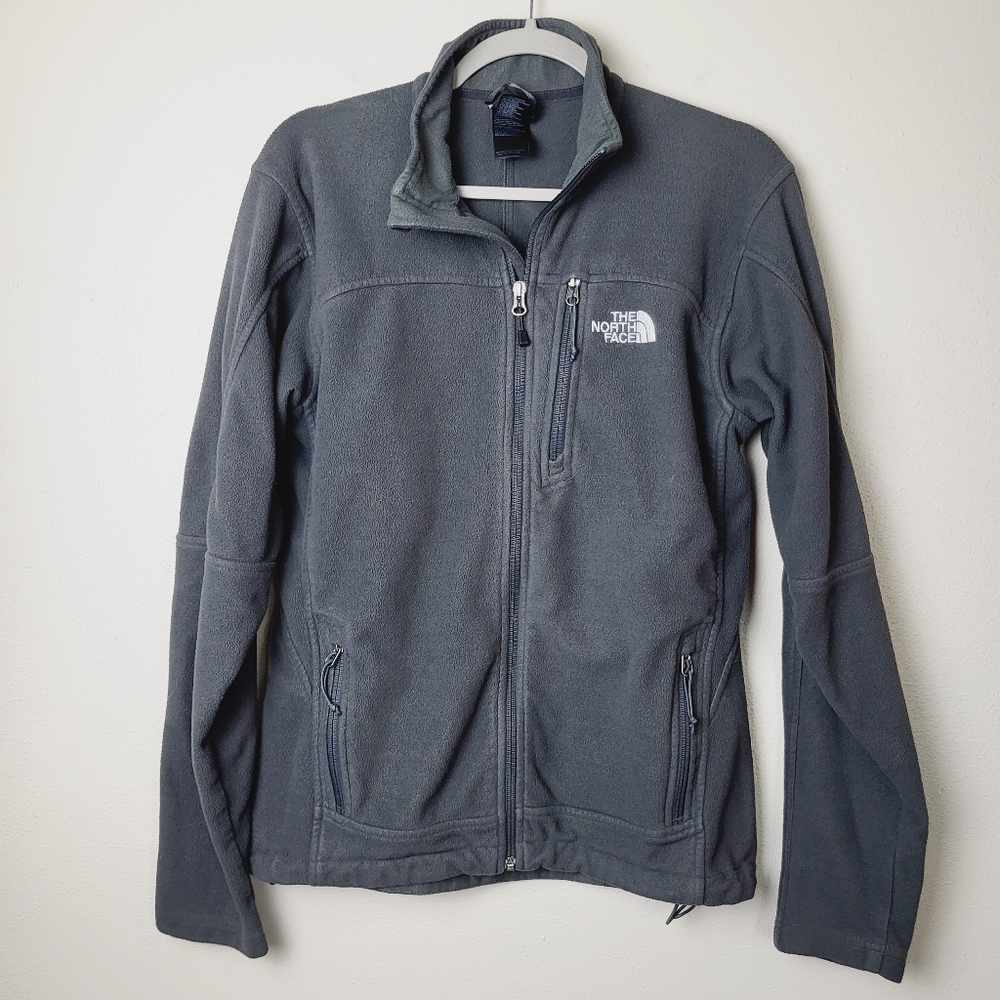 The North Face Zip Up Fleece Jacket Unisex Charcoal Grey Men's Size Small‎
